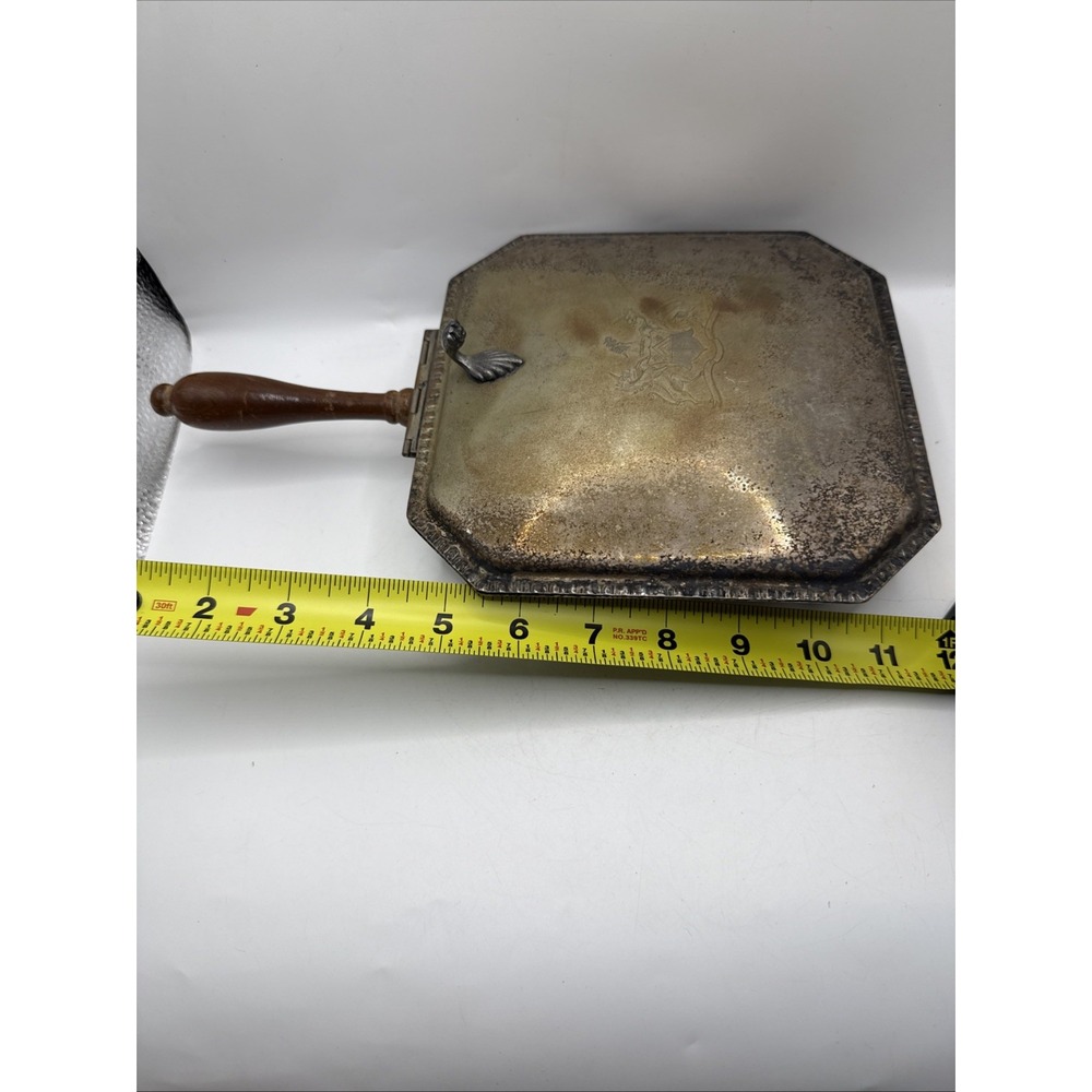 Ornate Claw Foot Silent Butler Crumb Catcher Wood Handle 1883 FB Rogers Vintage - Picture 10 of 10